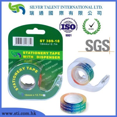 ST389-18 adhesive crystal clear sealing tape single side easy tape dispenser