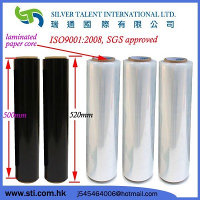 black lldpe cast stretch wrapping film strong stretchibility