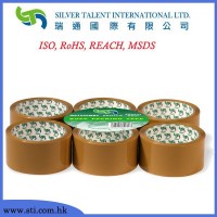 light brown strong adhesive packing tape with label